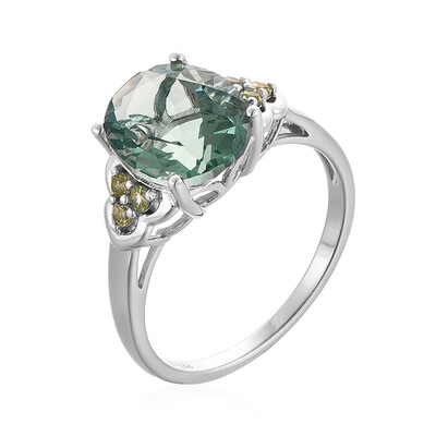 Green Fluorite Silver Ring