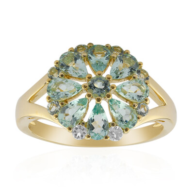 9K Nigerian Mint Green Beryl Gold Ring