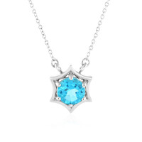 Paraiba Color Topaz Silver Necklace