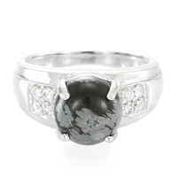 Snowflake Obsidian Silver Ring