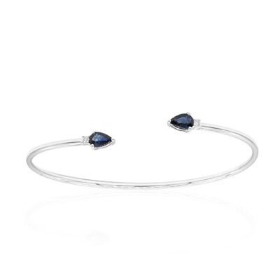 10K Ceylon Blue Sapphire Gold Bangle