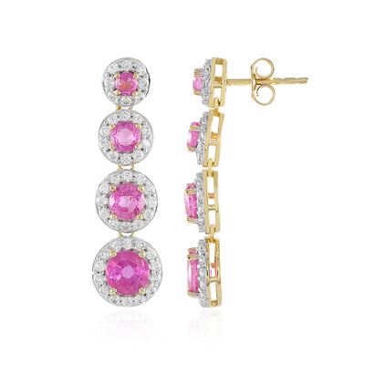 Madagascar Pink Sapphire Silver Earrings