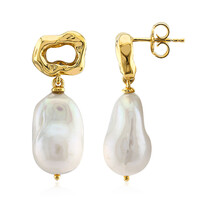 White Freshwater Pearl Silver Earrings (TPC)