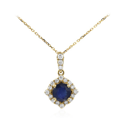 10K Ceylon Blue Sapphire Gold Necklace