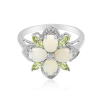 White Opal Silver Ring