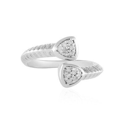 I2 (H) Diamond Silver Ring