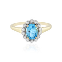 9K Swiss Blue Topaz Gold Ring (Adela Gold)