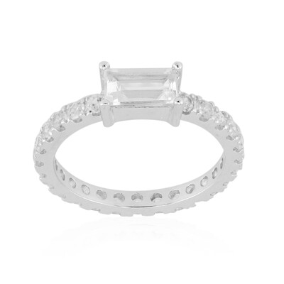 White Topaz Silver Ring