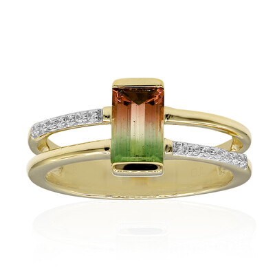 9K Bi Colour Tourmaline Gold Ring