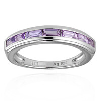 Unheated Ceylon Purple Sapphire Silver Ring