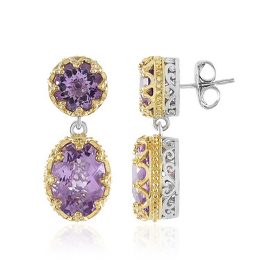 Rose de France Amethyst Silver Earrings (Dallas Prince Designs)