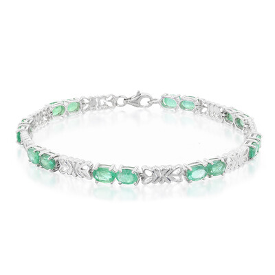 Zambian Emerald Silver Bracelet