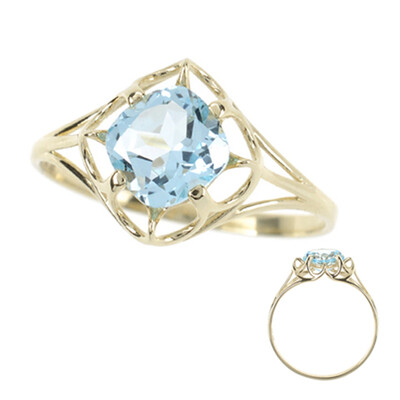 9K Sky Blue Topaz Gold Ring (dagen)