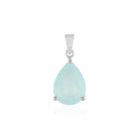 Aqua Chalcedony Silver Pendant