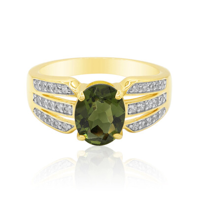 Moldavite Silver Ring