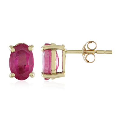 9K Madagascar Pink Sapphire Gold Earrings