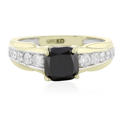 14K Black Diamond Gold Ring