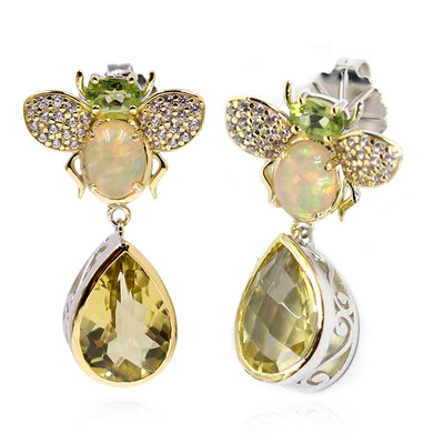 Ouro Verde Quartz Silver Earrings (Dallas Prince Designs)