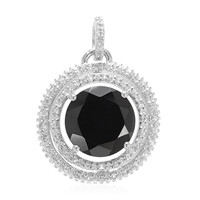 Black Spinel Silver Pendant