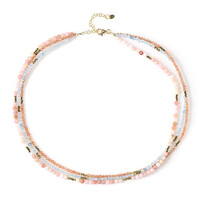 Pink Opal Silver Necklace (Riya)