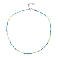 Neon Blue Apatite Silver Necklace