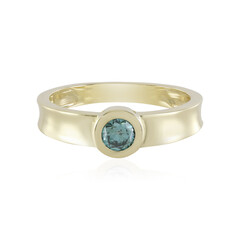 9K I3 Blue Diamond Gold Ring