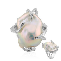 White Freshwater Pearl Silver Ring (TPC)