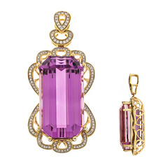 18K Patroke Kunzite Gold Pendant (AMAYANI)