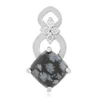 Snowflake Obsidian Silver Pendant