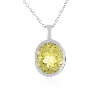 Lemon Quartz Silver Necklace