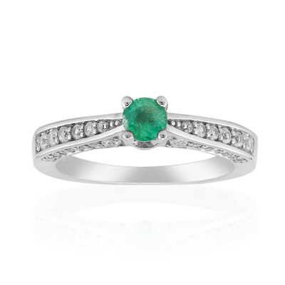 Russian Emerald Silver Ring