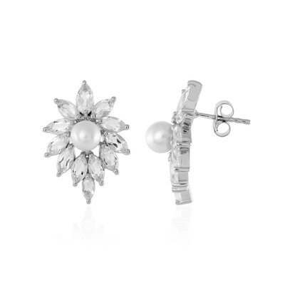 White Topaz Silver Earrings