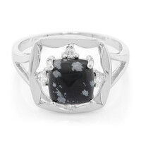 Snowflake Obsidian Silver Ring