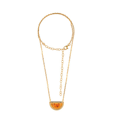 Cognac Baltic Amber Silver Necklace (dagen)