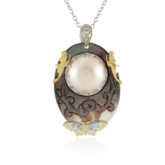 Black Mother of Pearl Silver Necklace (Gems en Vogue)