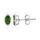 Russian Diopside Silver Earrings