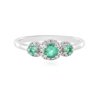 Colombian Emerald Silver Ring