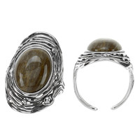 Petrified Wood Silver Ring