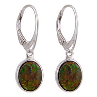 Ammolite Silver Earrings