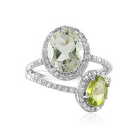 Green Amethyst Silver Ring