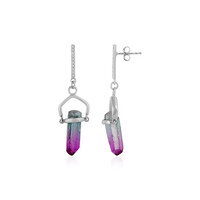 Bi Colour Quartz Silver Earrings