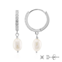 White Freshwater Pearl Silver Earrings