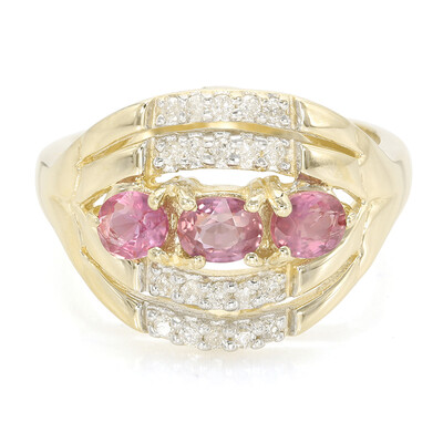 10K Unheated Padparadscha Sapphire Gold Ring