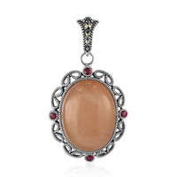 Peach Moonstone Silver Pendant (Annette classic)