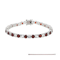 Mozambique Garnet Silver Bracelet