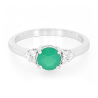 Green Chalcedony Silver Ring