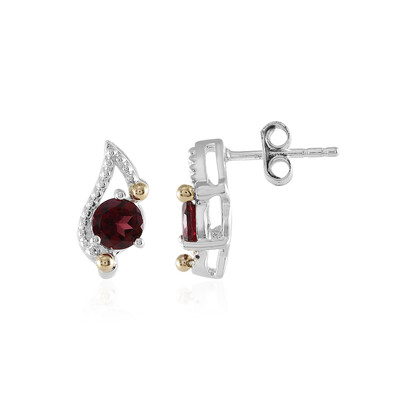 Rhodolite Silver Earrings (Granulieren)