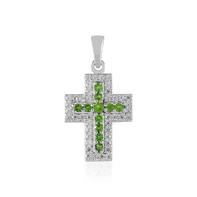 Russian Diopside Silver Pendant