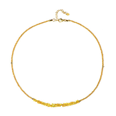 Madagascar Yellow Sapphire Silver Necklace (Riya)