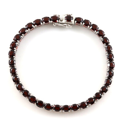 Mozambique Garnet Silver Bracelet